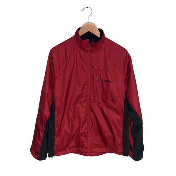 Marmot Lightweight Jacket Men’s Size‎  Small Red Black Lined Full Zip Outdoors - Picture 1 of 8